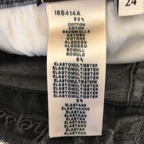 7FAM Jeans The Straight Leg Size 24 Grey Wash - Picture 14 of 15